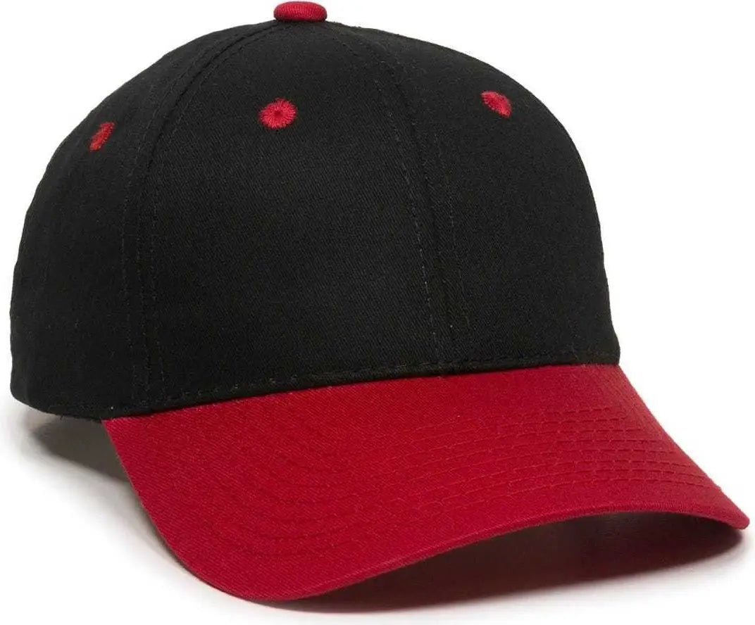 OC Sports GL-271 Team Adjustable Custom Baseball Caps - Black Red - Black Red / 6 3/8’’ - 7’’