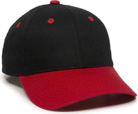 OC Sports GL-271 Team Adjustable Custom Baseball Caps - Black Red - Black Red / 6 3/8’’ - 7’’