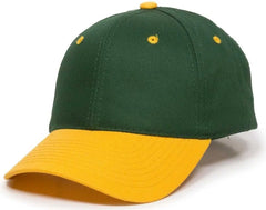 OC Sports GL-271 Team Adjustable Custom Baseball Caps - Dk Green Gold