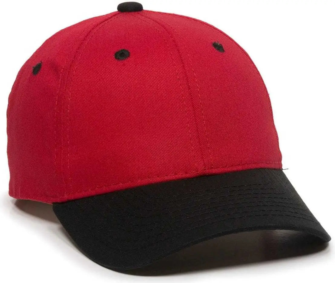 OC Sports GL-271 Team Adjustable Custom Baseball Caps - Red Black - Red Black / 6 3/8’’ - 7’’