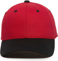 OC Sports GL-271 Team Adjustable Custom Baseball Caps - Red Black