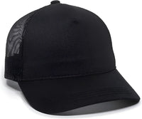 OC Sports GL-415 Adjustable Mesh Back Cap - Black - Black / 6 7/8’’ - 7 1/2’’