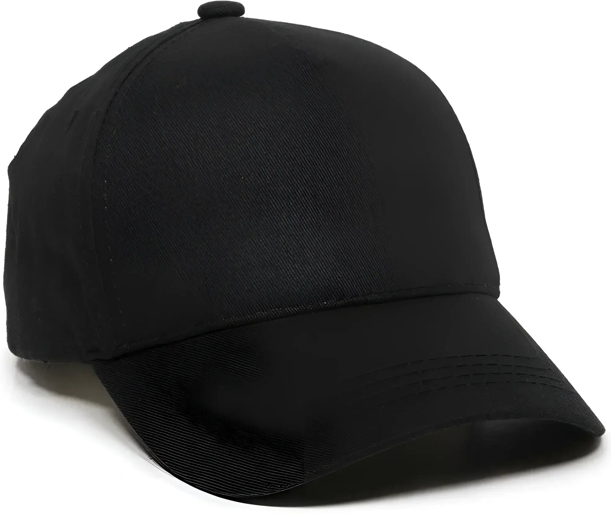 OC Sports GL-455 Team Adjustable Single Snap Closure Cap - Black - Black / 6 3/8’’ - 7’’