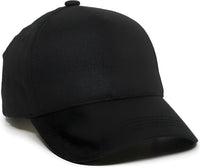 OC Sports GL-455 Team Adjustable Single Snap Closure Cap - Black - Black / 6 3/8’’ - 7’’