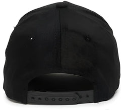 OC Sports GL-455 Team Adjustable Single Snap Closure Cap - Black