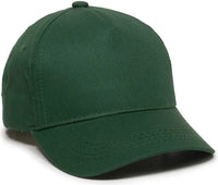 OC Sports GL-455 Team Adjustable Single Snap Closure Cap - Dark Green - Forest / 6 3/8’’ - 7’’