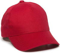 OC Sports GL-455 Team Adjustable Single Snap Closure Cap - Red - Red / 6 3/8’’ - 7’’