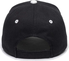 OC Sports GL-845 Contrasting Sandwich Button and Eyelet Cap - Black White - Black White / 6 7/8’’ - 7 1/2’’