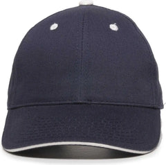 OC Sports GL-845 Contrasting Sandwich Button and Eyelet Cap - Navy White - Navy White / 6 7/8’’ - 7 1/2’’