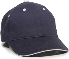 OC Sports GL-845 Contrasting Sandwich Button and Eyelet Cap - Navy White - Navy White / 6 7/8’’ - 7 1/2’’