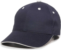 OC Sports GL-845 Contrasting Sandwich Button and Eyelet Cap - Navy White - Navy White / 6 7/8’’ - 7 1/2’’