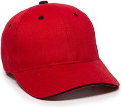 OC Sports GL 845 Contrasting Sandwich Button and Eyelet Cap Red Black Red Black / 6 7/8’’ 7 1/2’’