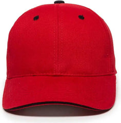 OC Sports GL 845 Contrasting Sandwich Button and Eyelet Cap Red Black Red Black / 6 7/8’’ 7 1/2’’