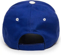 OC Sports GL-845 Contrasting Sandwich Button and Eyelet Cap - Royal White - Royal White / 6 7/8’’ - 7 1/2’’