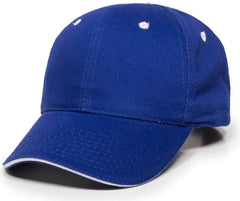OC Sports GL-845 Contrasting Sandwich Button and Eyelet Cap - Royal White - Royal White / 6 7/8’’ - 7 1/2’’
