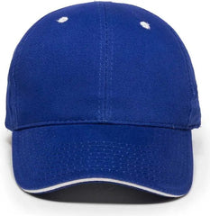 OC Sports GL-845 Contrasting Sandwich Button and Eyelet Cap - Royal White - Royal White / 6 7/8’’ - 7 1/2’’