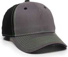 OC Sports GWT-101 Adjustable Cap - Charcoal Black - Dark Gray Black / 6 7/8’’ - 7 1/2’’