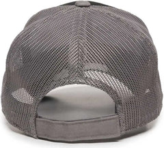 OC Sports GWT-101M Adjustable Mesh Back Cap - Black Grey - Black Gray / 6 7/8’’ - 7 1/2’’