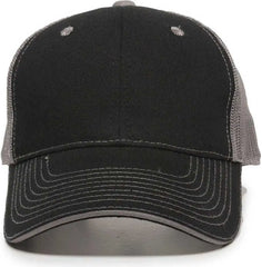 OC Sports GWT-101M Adjustable Mesh Back Cap - Black Grey - Black Gray / 6 7/8’’ - 7 1/2’’