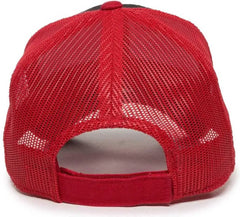 OC Sports GWT-101M Adjustable Mesh Back Cap - Black Red - Black Red / 6 7/8’’ - 7 1/2’’