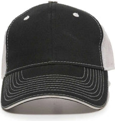 OC Sports GWT-101M Adjustable Mesh Back Cap - Black White - Black White / 6 7/8’’ - 7 1/2’’