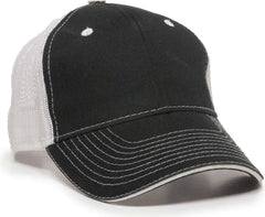 OC Sports GWT-101M Adjustable Mesh Back Cap - Black White - Black White / 6 7/8’’ - 7 1/2’’