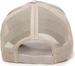 OC Sports GWT-101M Adjustable Mesh Back Cap - Brown Putty - Brown Sand / 6 7/8’’ - 7 1/2’’
