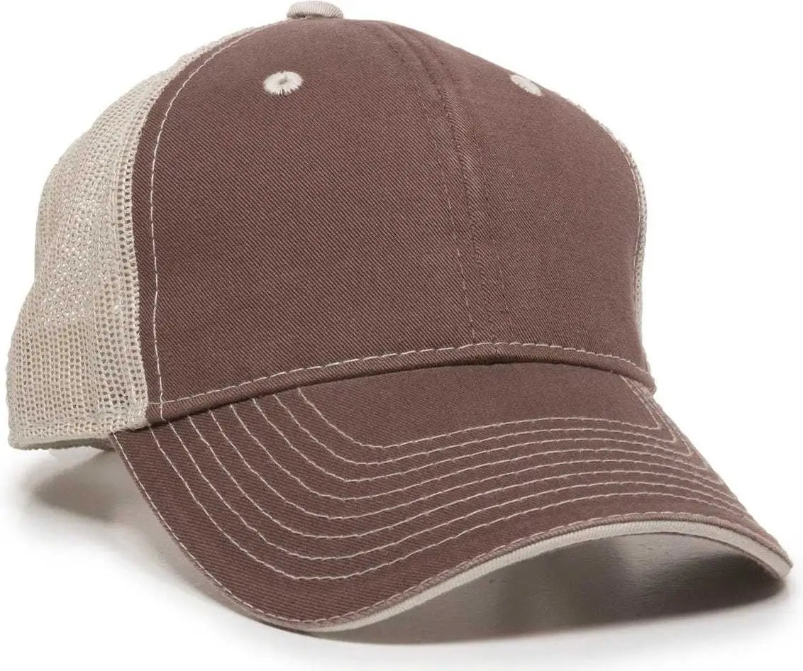 OC Sports GWT-101M Adjustable Mesh Back Cap - Brown Putty - Brown Sand / 6 7/8’’ - 7 1/2’’