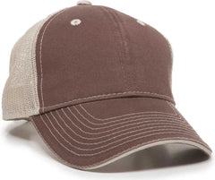 OC Sports GWT-101M Adjustable Mesh Back Cap - Brown Putty - Brown Sand / 6 7/8’’ - 7 1/2’’
