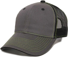 OC Sports GWT-101M Adjustable Mesh Back Cap - Charcoal Black - Dark Gray Black / 6 7/8’’ - 7 1/2’’