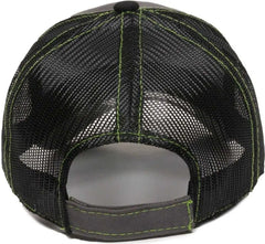 OC Sports GWT-101M Adjustable Mesh Back Cap - Charcoal Black - Dark Gray Black / 6 7/8’’ - 7 1/2’’