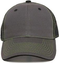 OC Sports GWT-101M Adjustable Mesh Back Cap - Charcoal Black - Dark Gray Black / 6 7/8’’ - 7 1/2’’