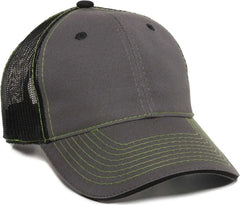 OC Sports GWT-101M Adjustable Mesh Back Cap - Charcoal Black - Dark Gray Black / 6 7/8’’ - 7 1/2’’