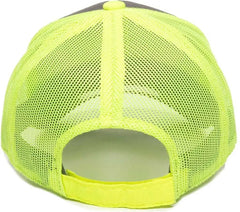 OC Sports GWT-101M Adjustable Mesh Back Cap - Charcoal Neon Yellow - Dark Gray Yellow / 6 7/8’’ - 7 1/2’’