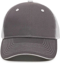 OC Sports GWT-101M Adjustable Mesh Back Cap - Charcoal White - Dark Gray White / 6 7/8’’ - 7 1/2’’