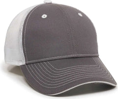 OC Sports GWT-101M Adjustable Mesh Back Cap - Charcoal White - Dark Gray White / 6 7/8’’ - 7 1/2’’