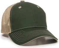 OC Sports GWT-101M Adjustable Mesh Back Cap - Dark Green Khaki - Forest Khaki / 6 7/8’’ - 7 1/2’’