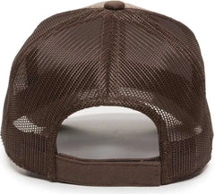 OC Sports GWT-101M Adjustable Mesh Back Cap - Khaki Dark Brown - Khaki Brown / 6 7/8’’ - 7 1/2’’