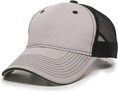 OC Sports GWT-101M Adjustable Mesh Back Cap - Light Grey Black - Light Gray Black / 6 7/8’’ - 7 1/2’’
