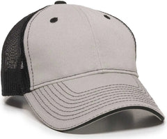 OC Sports GWT-101M Adjustable Mesh Back Cap - Light Grey Black - Light Gray Black / 6 7/8’’ - 7 1/2’’