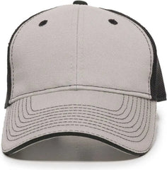 OC Sports GWT-101M Adjustable Mesh Back Cap - Light Grey Black - Light Gray Black / 6 7/8’’ - 7 1/2’’