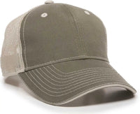 OC Sports GWT-101M Adjustable Mesh Back Cap - Olive Putty - Olive Sand / 6 7/8’’ - 7 1/2’’