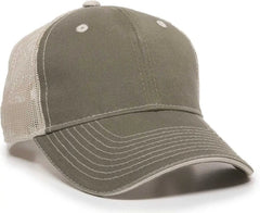 OC Sports GWT-101M Adjustable Mesh Back Cap - Olive Putty - Olive Sand / 6 7/8’’ - 7 1/2’’