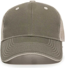 OC Sports GWT-101M Adjustable Mesh Back Cap - Olive Putty - Olive Sand / 6 7/8’’ - 7 1/2’’