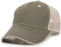 OC Sports GWT-101M Adjustable Mesh Back Cap - Olive Putty - Olive Sand / 6 7/8’’ - 7 1/2’’