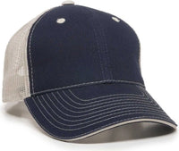 OC Sports GWT-101M Adjustable Mesh Back Cap - True Navy Putty - Navy Sand / 6 7/8’’ - 7 1/2’’