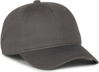 OC Sports GWT-111 Adjustable Strap Garment Wash Cotton Cap - Charcoal - Dark Gray / 6 3/8’’ - 7’’