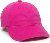 OC Sports GWT-111 Adjustable Strap Garment Wash Cotton Cap - Fuchsia - Fuchsia / 6 7/8’’ - 7 1/2’’