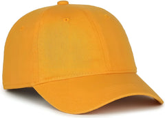 OC Sports GWT-111 Adjustable Strap Garment Wash Cotton Cap - Gold - Gold / 6 7/8’’ - 7 1/2’’