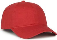 OC Sports GWT-111 Adjustable Strap Garment Wash Cotton Cap - Nantucket - Cardinal / 6 7/8’’ - 7 1/2’’